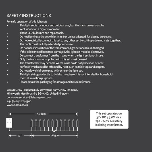 360 Warm White Multifunction String Lights with Green Cable