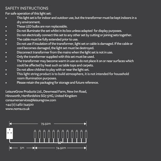 1000 White Multifunction String Lights With Green Cable