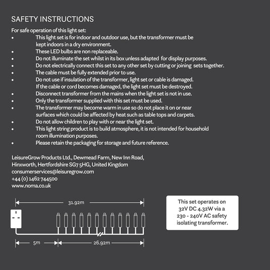 360 Ice Blue Multifunction String Lights with Green Cable