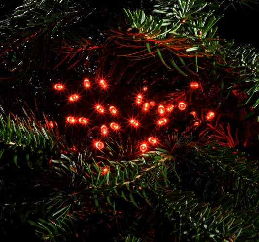 240 Red Multifunction String Lights With Green Cable