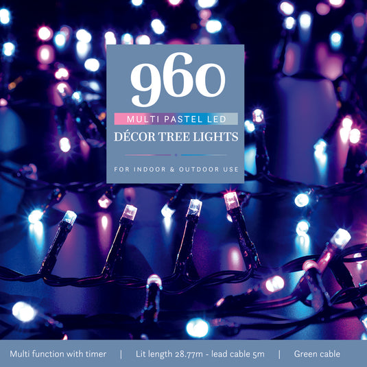 960 Pastel Multifunction Décor Tree Lights 2ith Green Cable