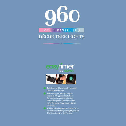 960 Pastel Multifunction Décor Tree Lights 2ith Green Cable