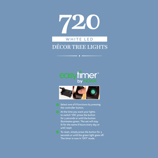 720 White Multifunction Décor Tree Lights with Green Cable