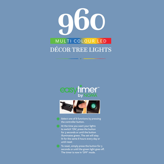 960 Multicolour Multifunction Décor Tree Lights with Green Cable