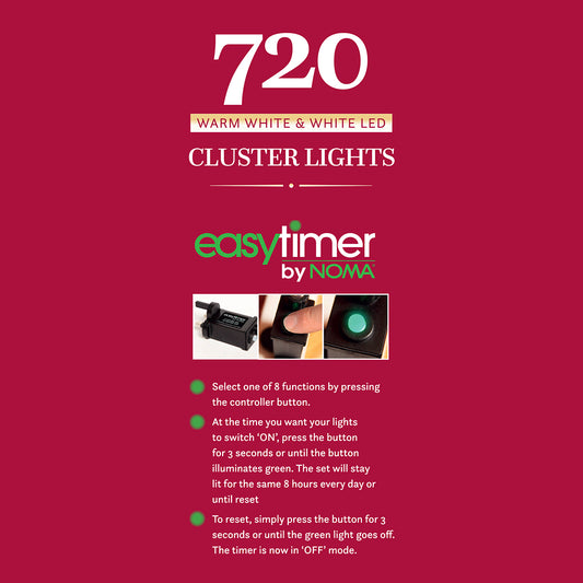 720 White/Warm White Multifunction Cluster Lights with Green Cable