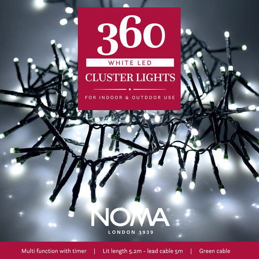 360 White Multifunction Cluster Lights with Green Cable