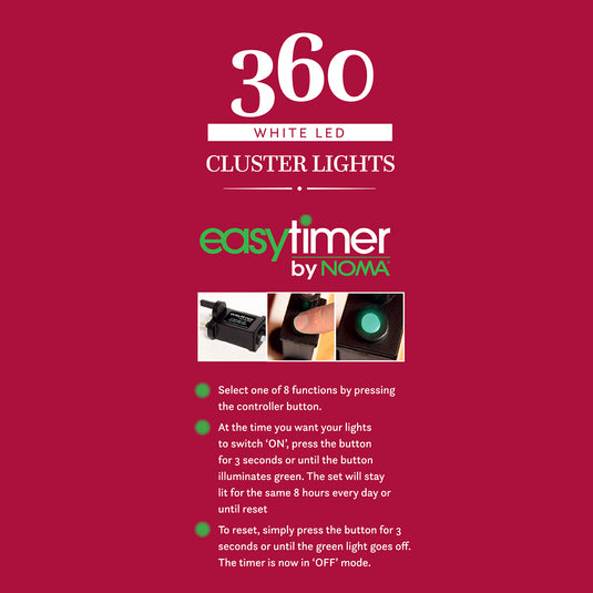 360 White Multifunction Cluster Lights with Green Cable