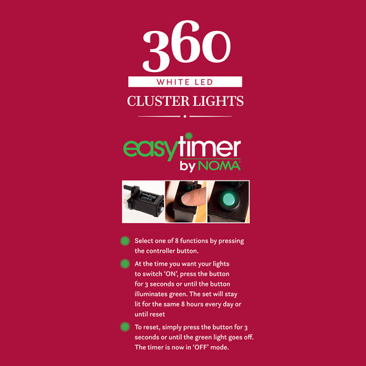 360 White Multifunction Cluster Lights with Green Cable
