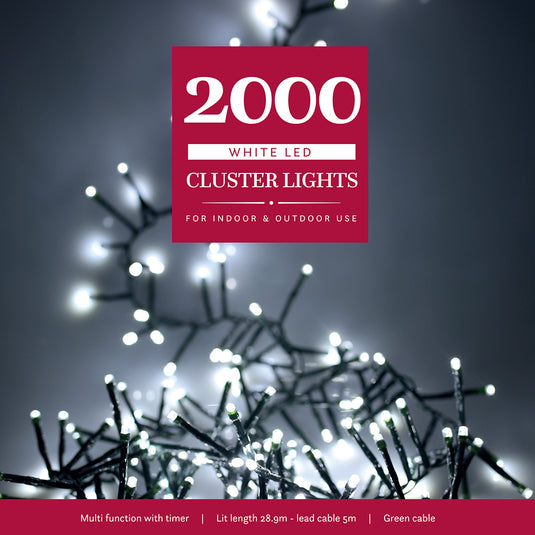 2000 White Multifunction Cluster Lights With Green Cable