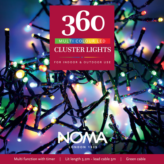 360 Multicolour Multifunction Cluster Lights with Green Cable