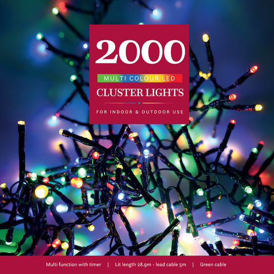 2000 Multicolour Multifunction Cluster Lights With Green Cable