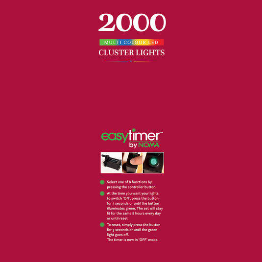 2000 Multicolour Multifunction Cluster Lights With Green Cable