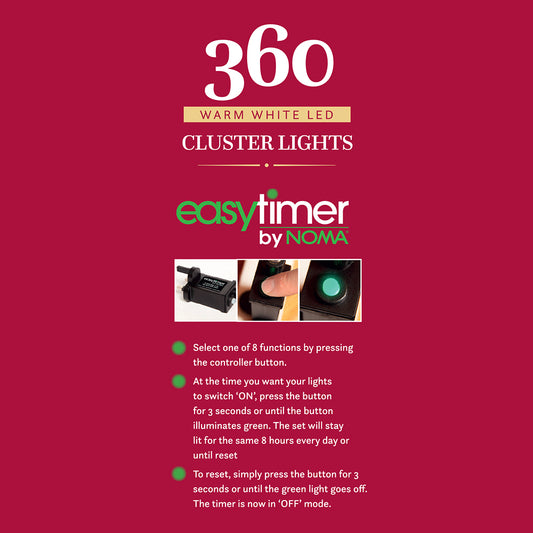 360 Warm White Multifunction Cluster Lights with Clear Cable