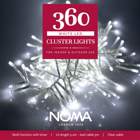 360 White Multifunction Cluster Lights with Clear Cable