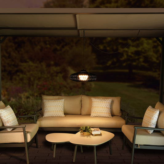 Rimini Noir Rattan Pendant Light