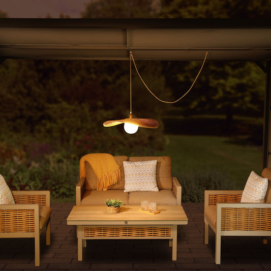 Liguria Sesame Rattan Pendant Light