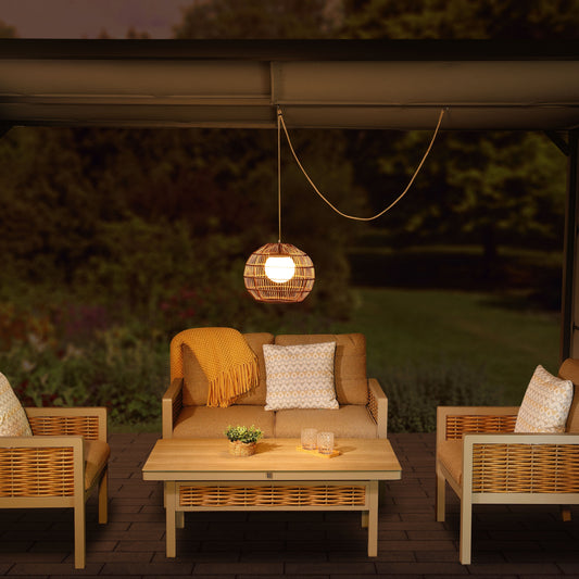 Novara Sesame Rattan Pendant Light