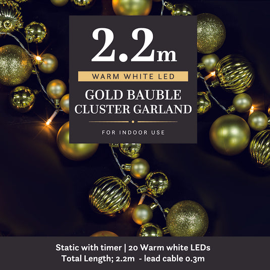 Gold Bauble Cluster Garland