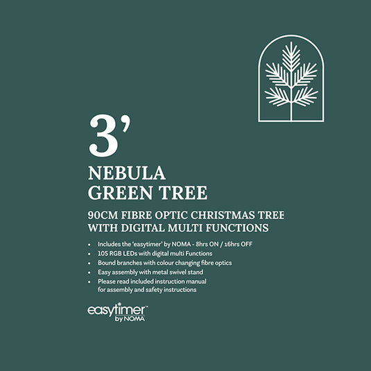 90CM Nebula Green Tree With Multi-Colour LED Strands