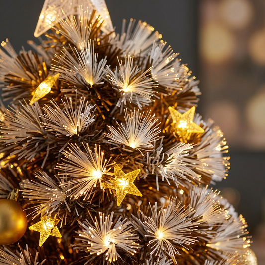 1.2M Copper Starburst Tree With White Stars