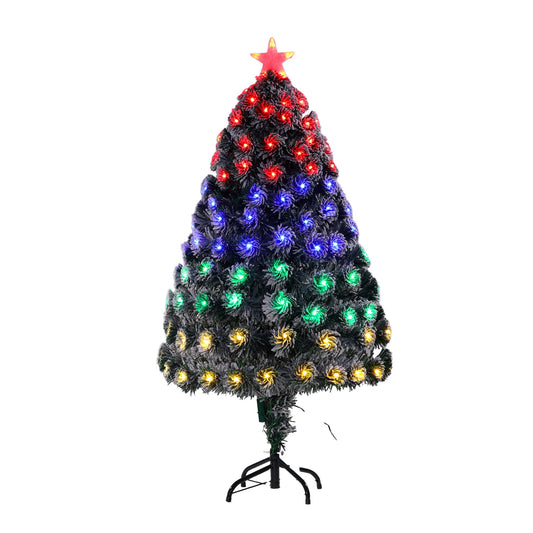 1.2M Flocked Swirl Digital Fibre Optic Tree