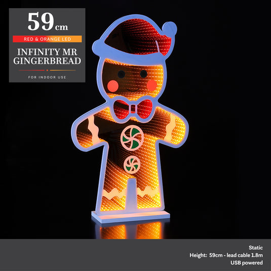 59CM Infinity Mr Gingerbread Man With Santa Hat