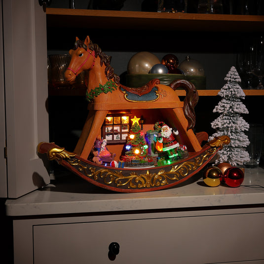 42cm LED Musical Rocking Horse with Train