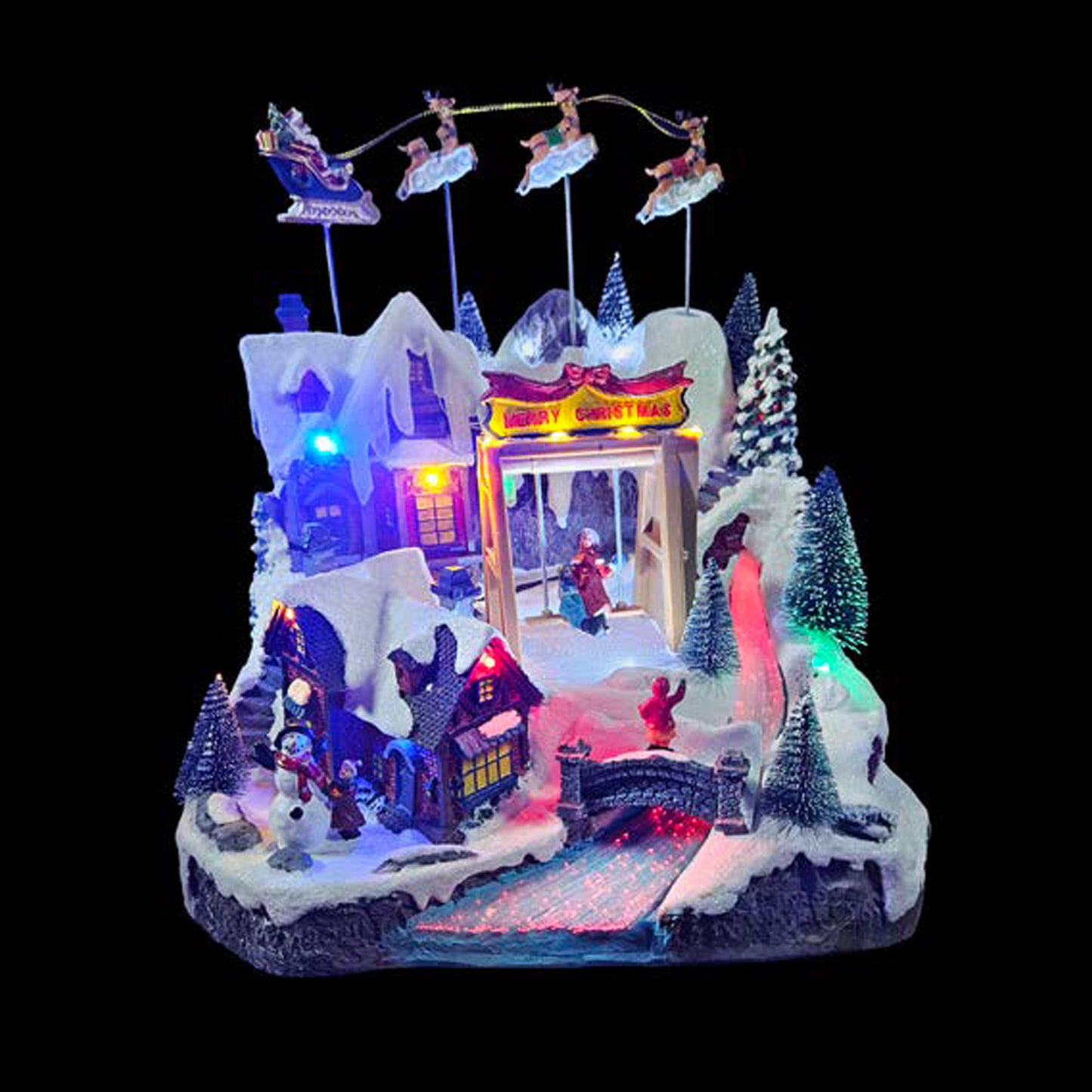 Animated Santa & Swing Festive Scene