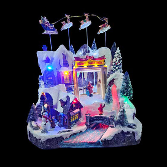 Animated Santa & Swing Festive Scene