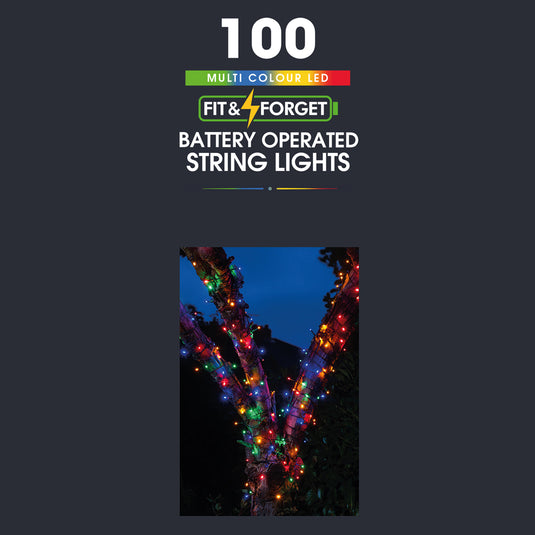 100 Fit & Forget Multicolour Multifunction String Lights