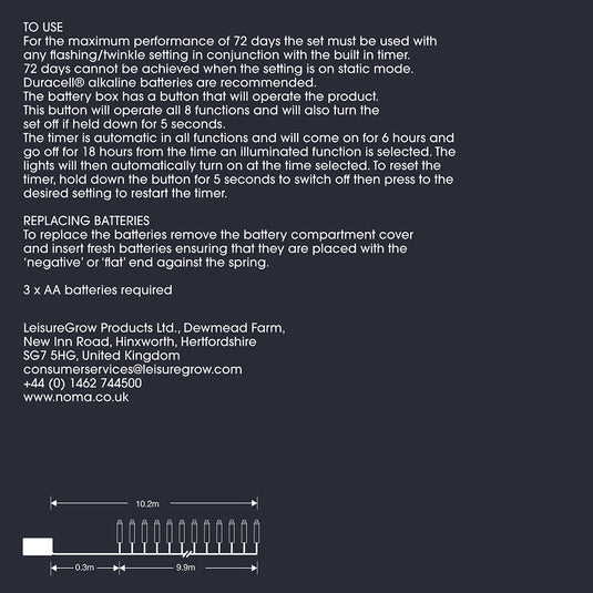 100 Fit & Forget White Multifunction String Lights