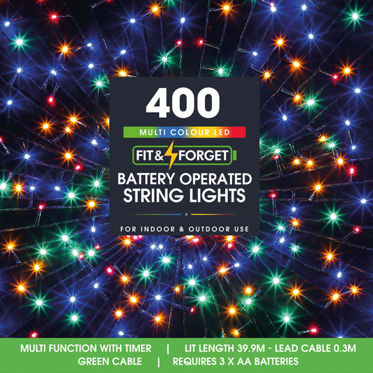 400 Fit & Forget Multicolour Multifunction String Lights