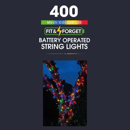 400 Fit & Forget Multicolour Multifunction String Lights