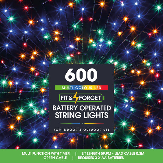 600 Fit & Forget Multicolour Multifunction String Lights