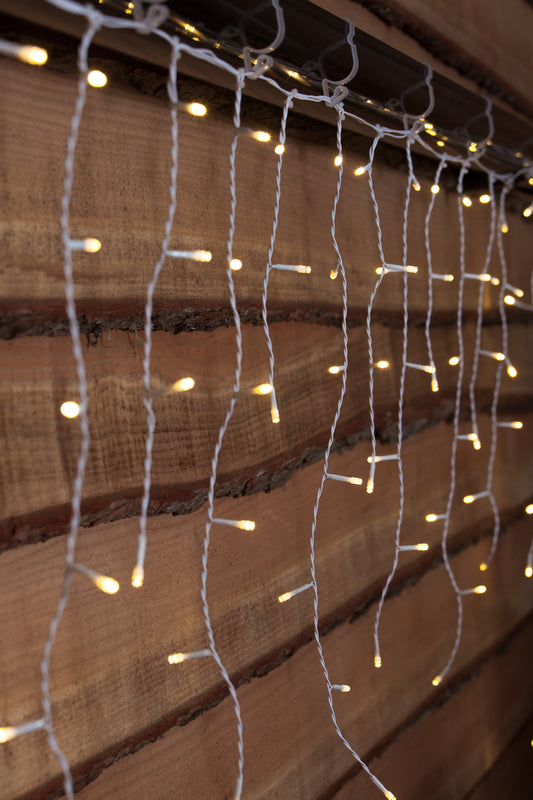 100 Fit & Forget Warm White Multifunction Icicle Lights