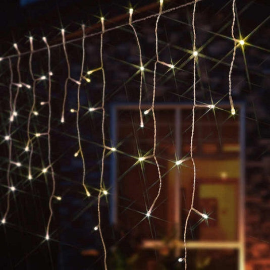 400 Fit & Forget Warm White Multifunction Icicle Lights