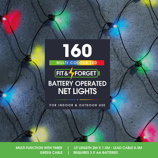 160 Fit & Forget Multicolour Multifunction Net Lights