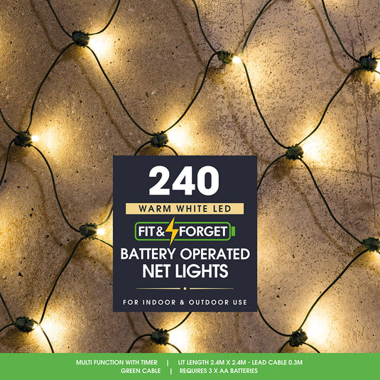 240 Fit & Forget Warm White Multifunction Net Lights
