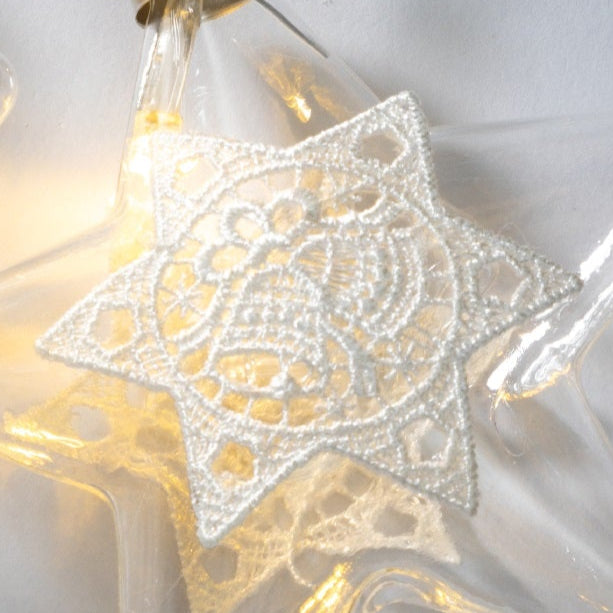90cm Warm White Glass Star Light Chain - 5 LEDs