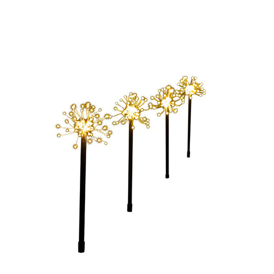 Set of 4 Warm White Firework Stakelights