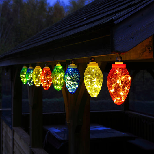 Set of 8 20cm Faceted Cone Lights