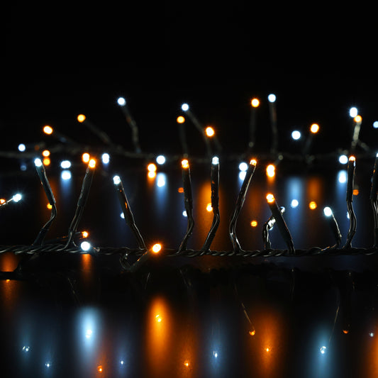 Multifunction Antique White & Cool White Cluster String Lights