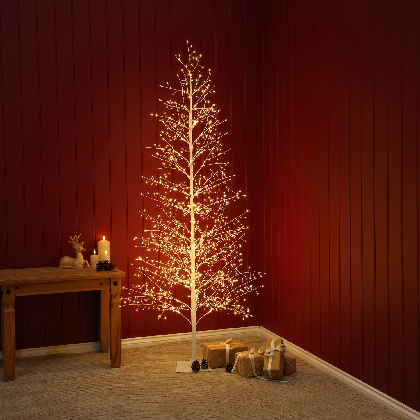 White Micro LED Twig Trees