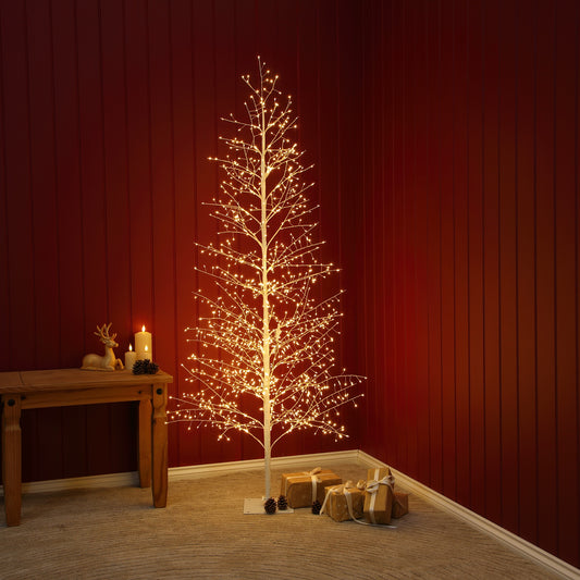 White Micro LED Twig Trees