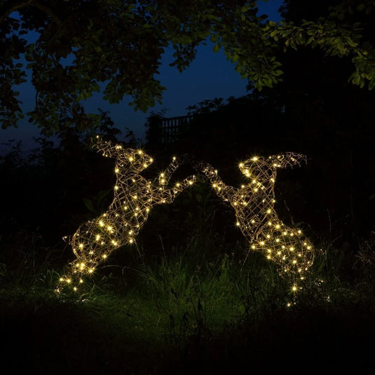 Brown Wicker Boxing Hares