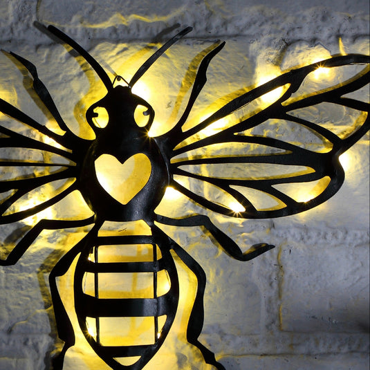Honey Bee LED Metal Plaque