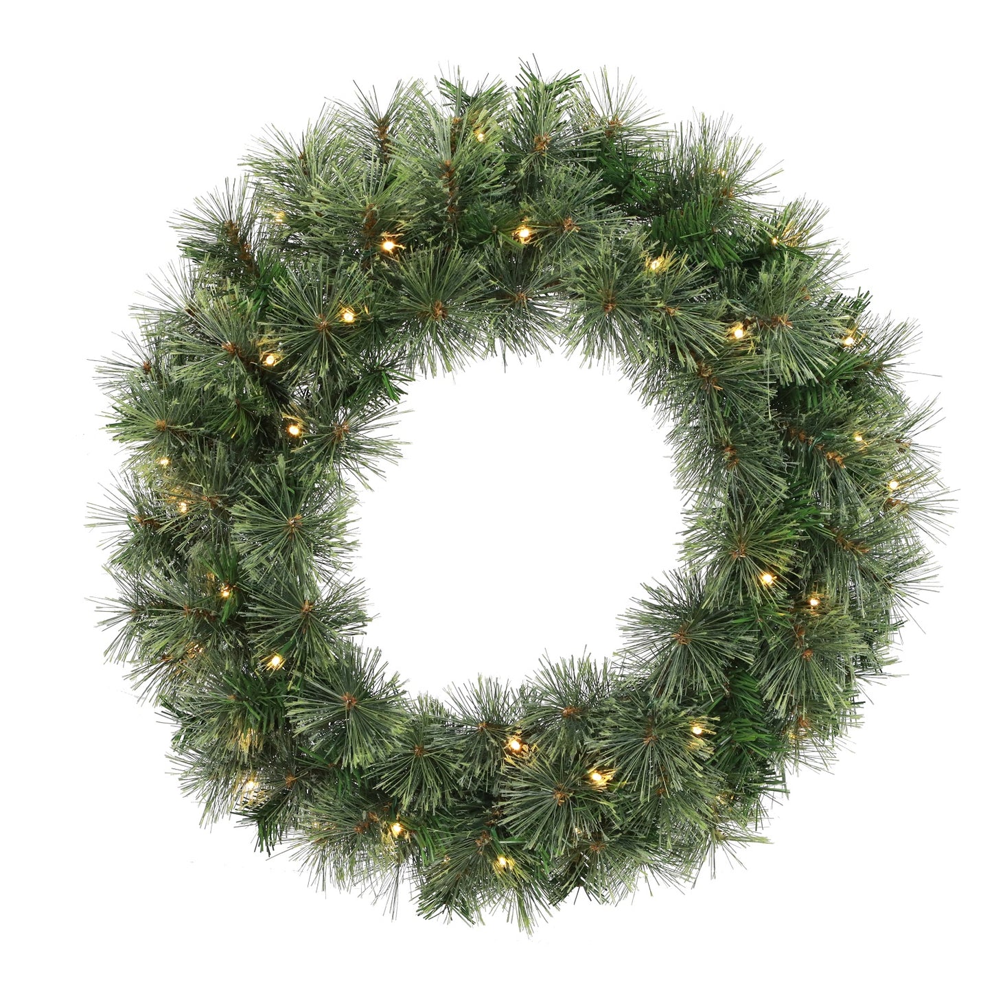 24" Sandringham Pine Pe Lit Wreath