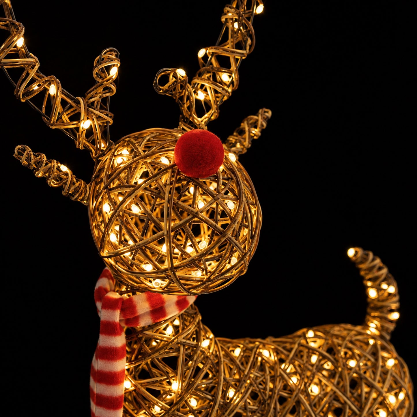97cm Brown Wicker Rudolph With 120 LED's
