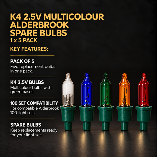 1 x 5 K4 2.5v Multicolour Alderbrook Spare Bulbs - Compatible with 100 Set