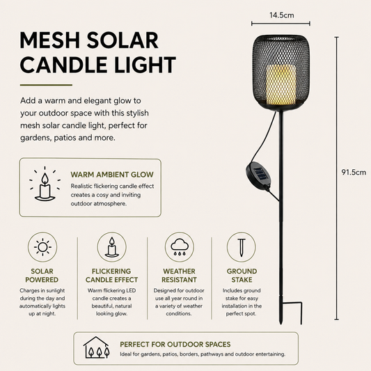 Solar Black Mesh Stakelight